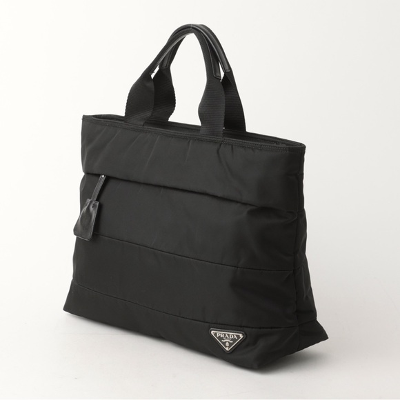 PRADA Tessuto Nylon w Calfskin Handles 2 Way Tote Bag - Picture 3 of 15